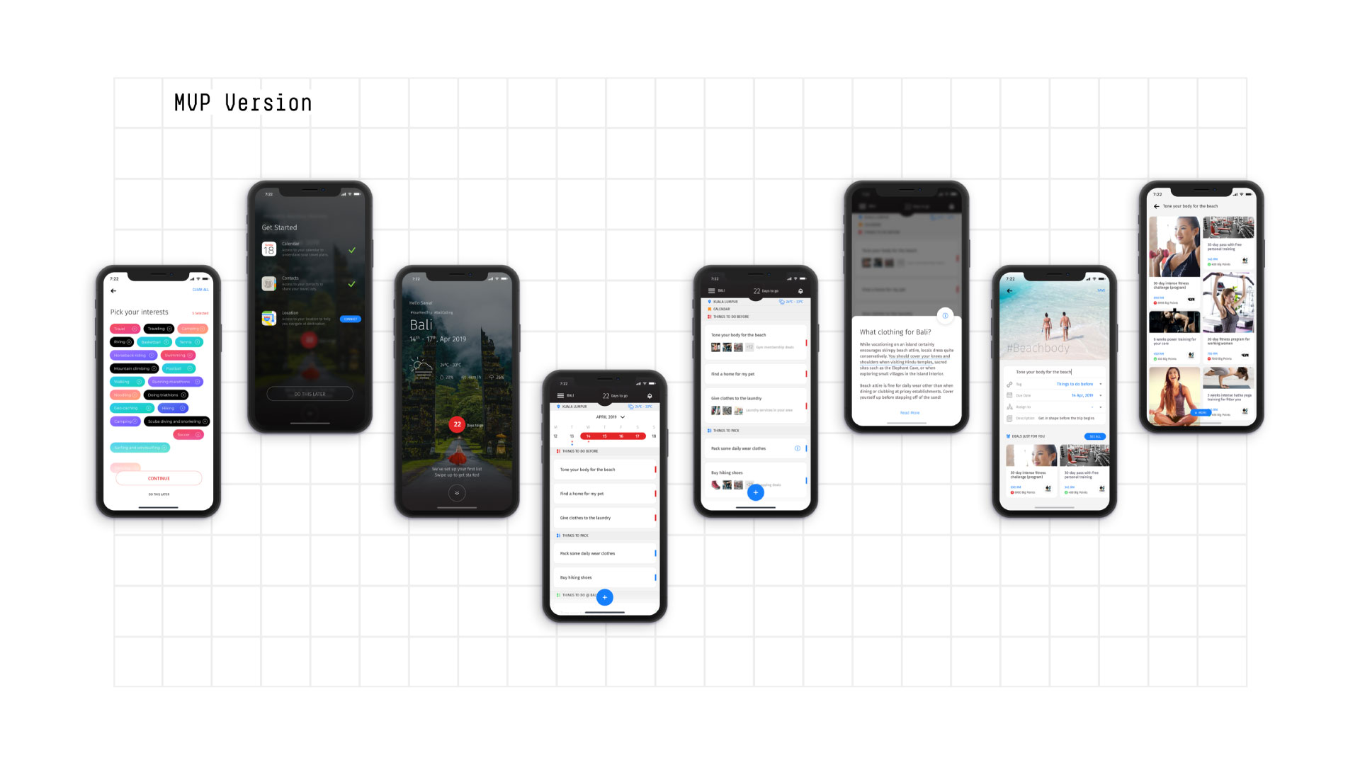 Mobile app mockups