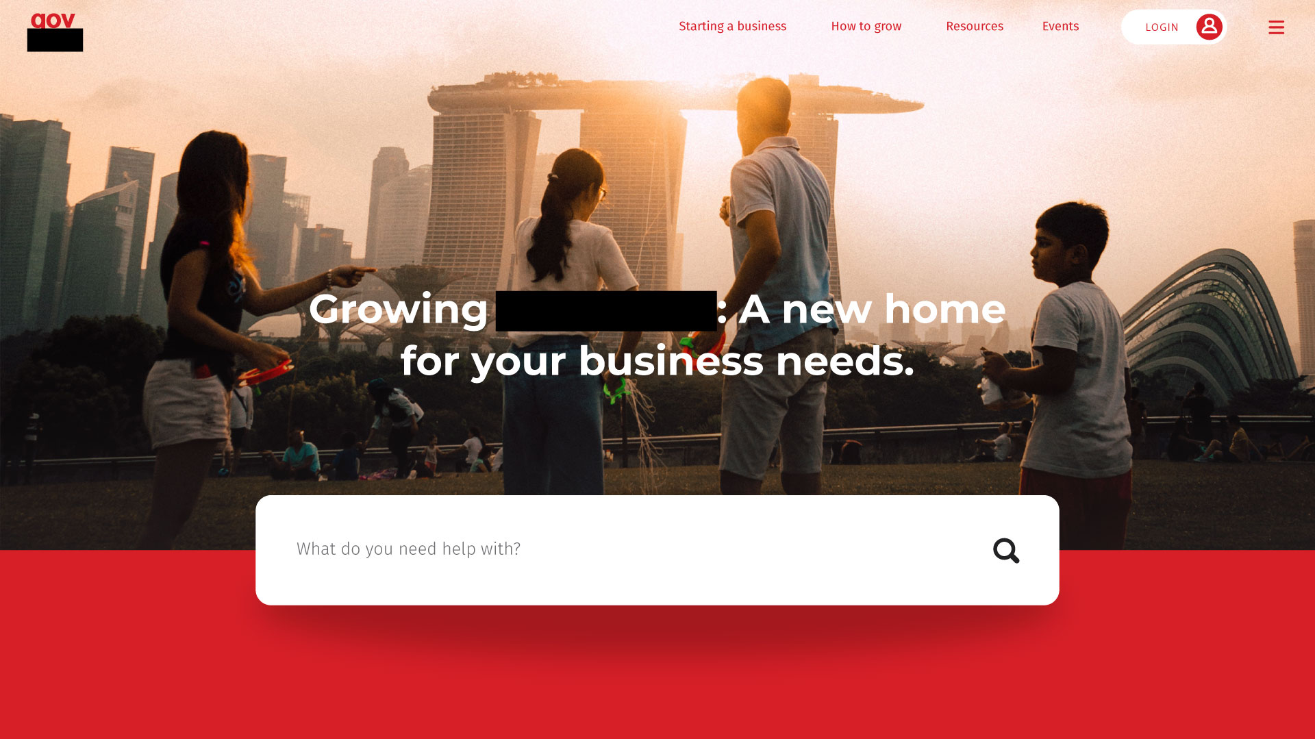 Government portal — desktop view