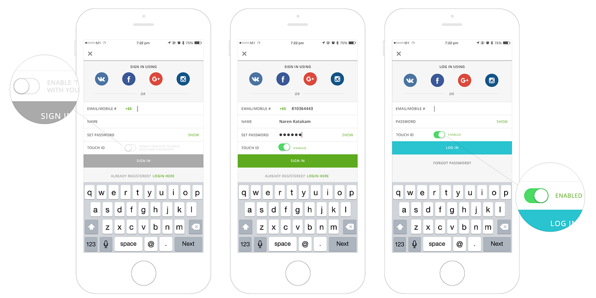 Integrating Touch ID at sign up process